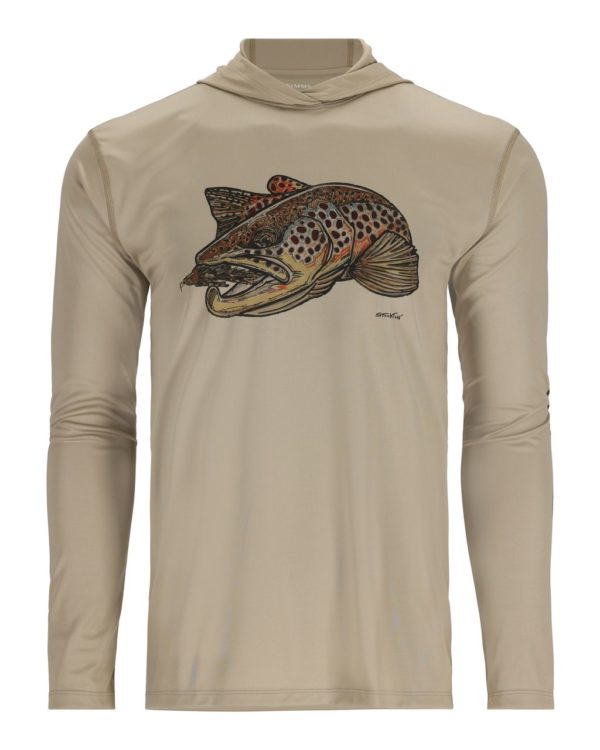 Simms Tech Hoody Artist Series - Stone Brown Trout
